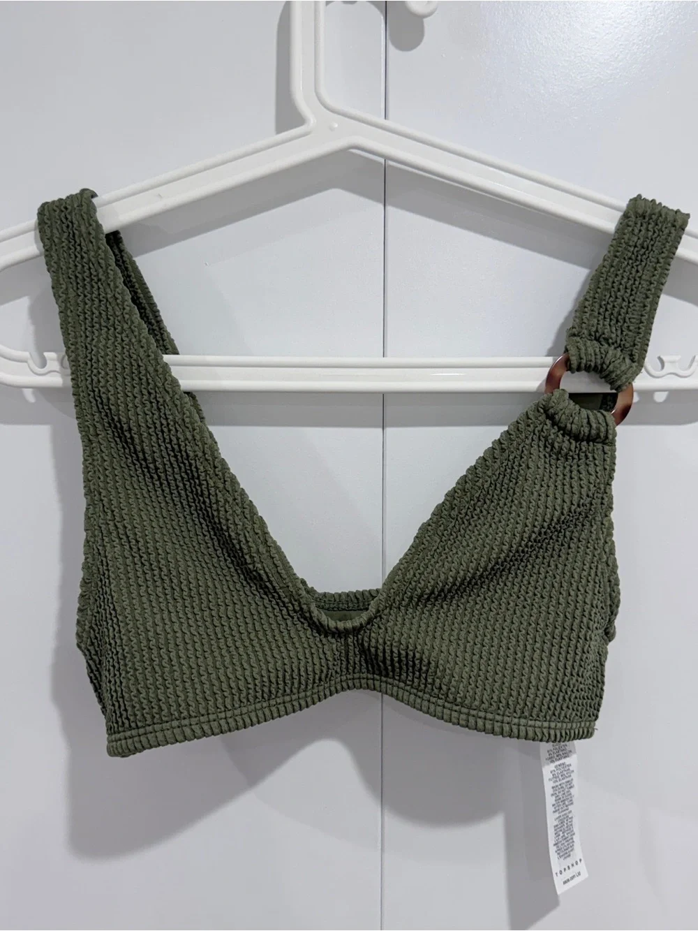 Topshop crinkle plunge bikini top
